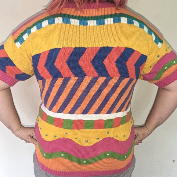 Vintage Multicolour Emilia Saachi Sweater Shirt 1X - Picture 2 of 2